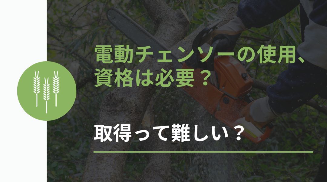 電動チェンソーの使用は資格は必要？取得は難しい？